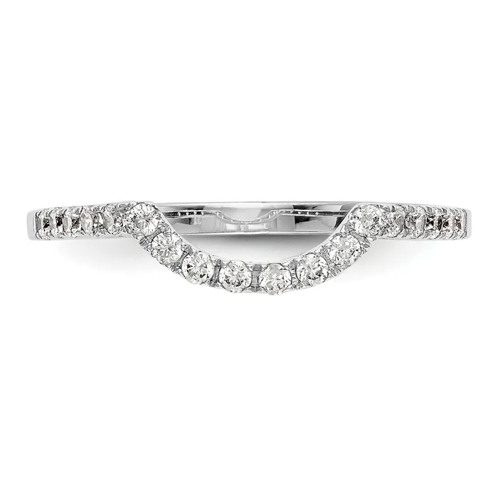 020ct CZ Solid Real 14k White Gold Contour Wedding Wedding Band Ring Goldia Rings