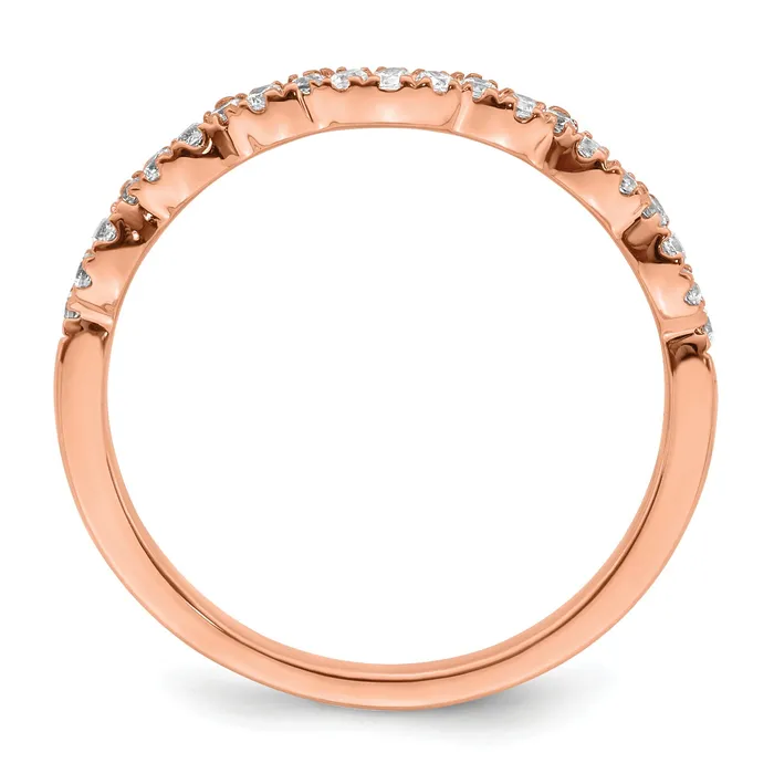 022ct CZ Solid Real 14k Rose Polish Matching Wedding Wedding Band Ring Goldia Rings