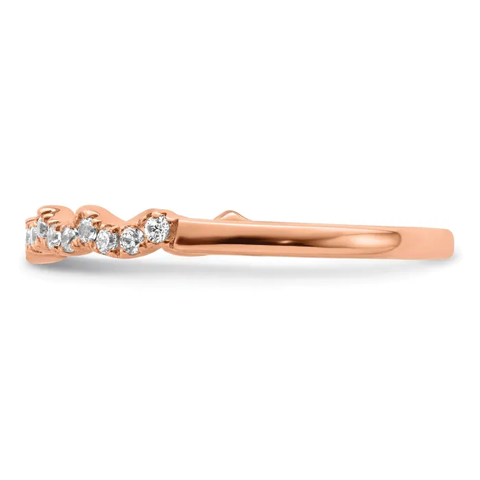 022ct CZ Solid Real 14k Rose Polish Matching Wedding Wedding Band Ring Goldia Rings