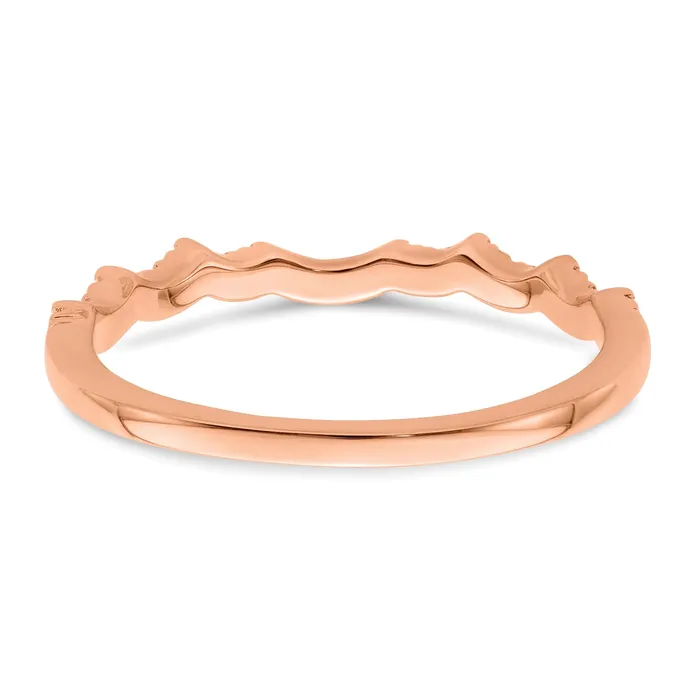 022ct CZ Solid Real 14k Rose Polish Matching Wedding Wedding Band Ring Goldia Rings