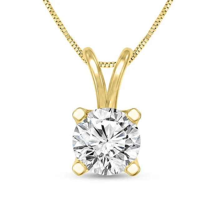 025 CT Certified Natural Clarity Enhanced Solitaire Pendant in 14K Gold IVS2 Goldia Necklaces 025 CT Certified Natural Clarity Enhanced Solitaire Pendant in 14K Gold IVS2 Goldia Necklaces