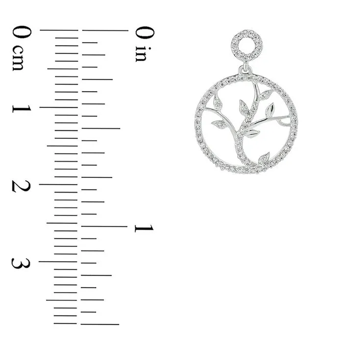 025 CT TW Diamond Vine CutOut Circle Drop Earrings in 10K White Gold Goldia Earrings 025 CT TW Diamond Vine CutOut Circle Drop Earrings in 10K White Gold Goldia Earrings