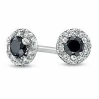 025 CT TW Enhanced Black and White Diamond Frame Stud Earrings in Sterling Silver Goldia Earrings 025 CT TW Enhanced Black and White Diamond Frame Stud Earrings in Sterling Silver Goldia Earrings