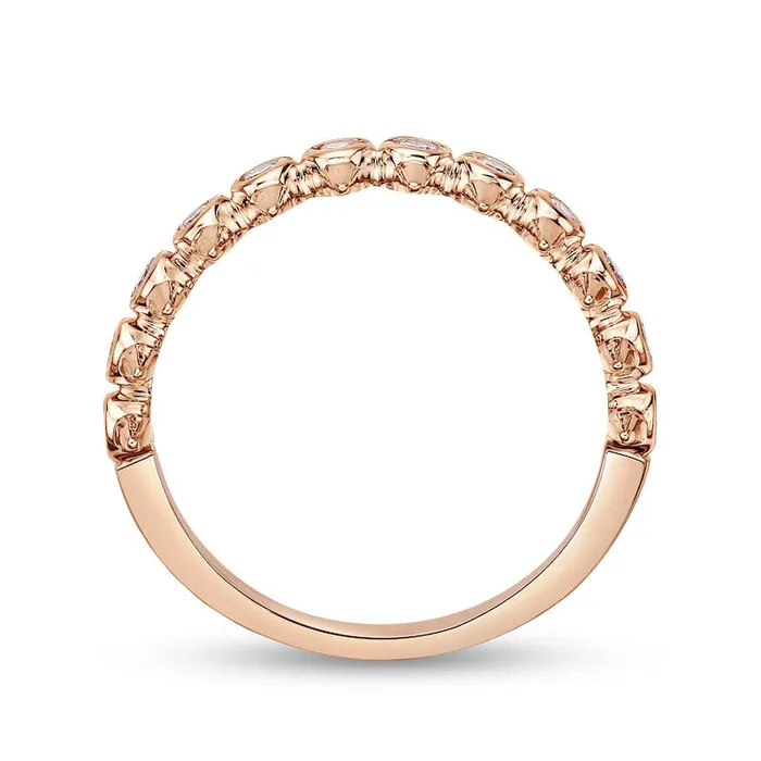 025 CT TW Natural Diamond Spikes Single Row Ring in Solid 10K Rose Gold Goldia Rings 025 CT TW Natural Diamond Spikes Single Row Ring in Solid 10K Rose Gold Goldia Rings