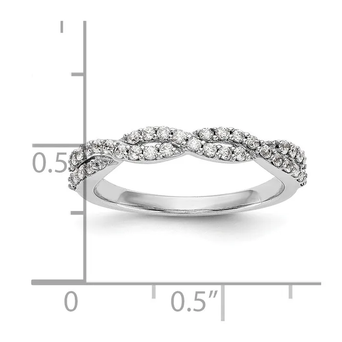 036ct CZ Solid Real 14K White Gold Wedding Band Ring Goldia Rings