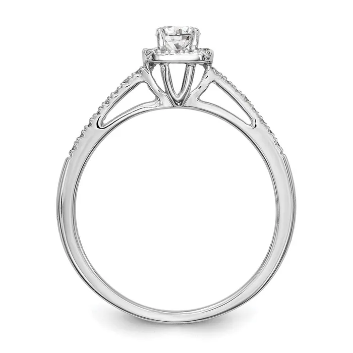 037 Ct Natural Round Diamond Halo Engagement Bridal Ring 14K White Gold Goldiacom Rings