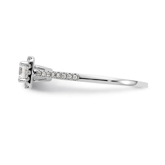 037 Ct Natural Round Diamond Halo Engagement Bridal Ring 14K White Gold Goldiacom Rings