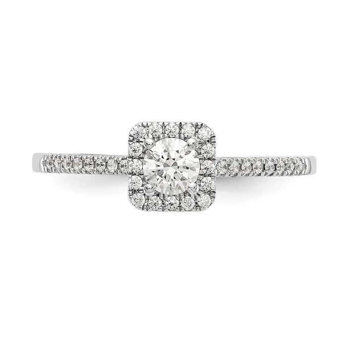 037 Ct Natural Round Diamond Halo Engagement Bridal Ring 14K White Gold Goldiacom Rings