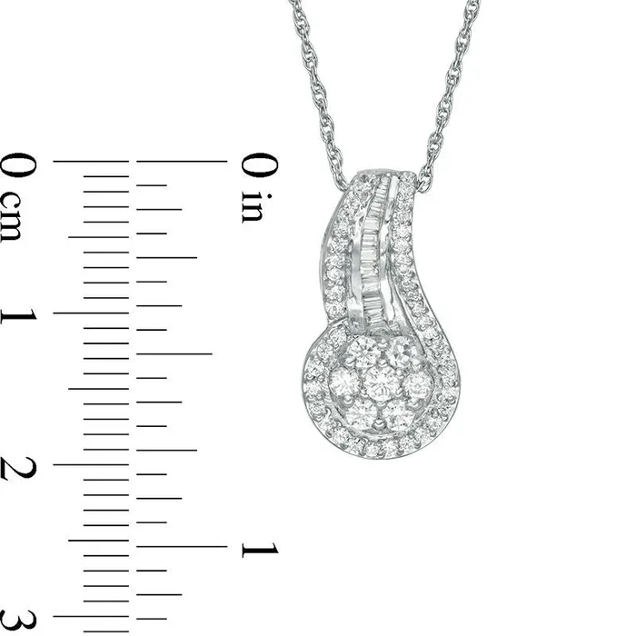 05 CT TW Composite Natural Diamond Swirl Pendant in 10K White Gold Goldia Necklaces 05 CT TW Composite Natural Diamond Swirl Pendant in 10K White Gold Goldia Necklaces