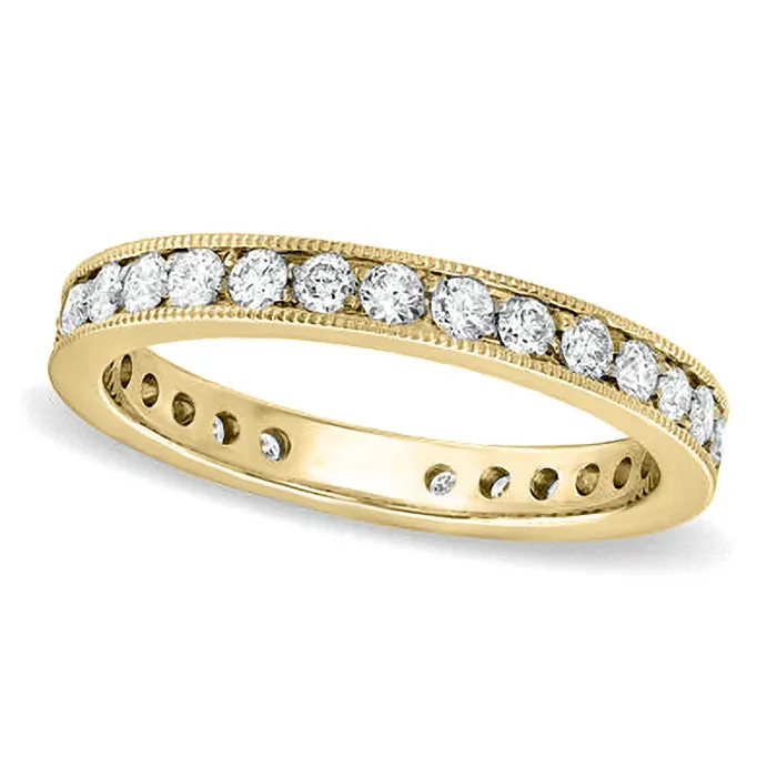050 CT TW Certified Natural Diamond Eternity Wedding Band in Solid 18K Gold GSI2 Goldia PreStyled Sets