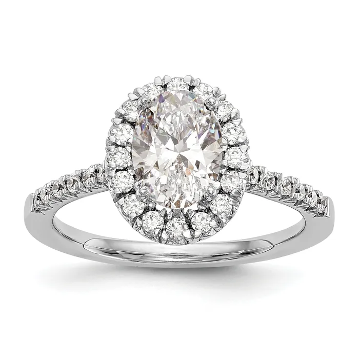 075ct CZ Solid Real 14K White Gold Oval Halo Engagement Ring Goldia Rings 075ct CZ Solid Real 14K White Gold Oval Halo Engagement Ring Goldia Rings