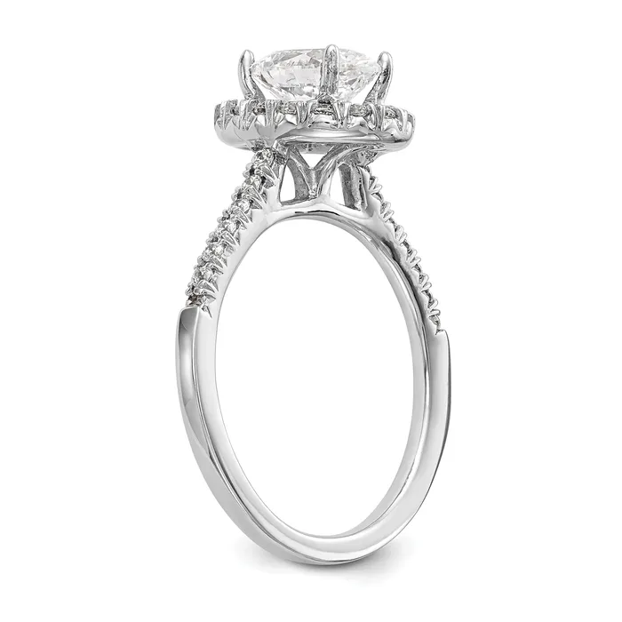075ct CZ Solid Real 14K White Gold Oval Halo Engagement Ring Goldia Rings