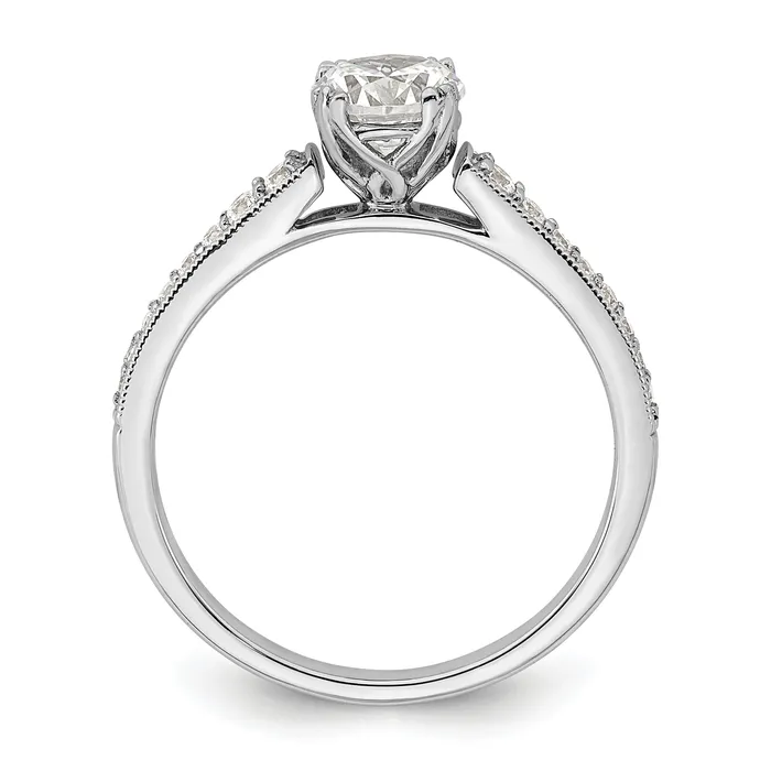 075ct CZ Solid Real 14k White Polish 34ct Round Engagement Dia Ring Goldia Rings