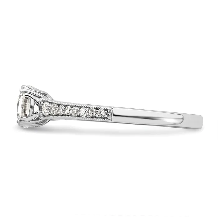 075ct CZ Solid Real 14k White Polish 34ct Round Engagement Dia Ring Goldia Rings
