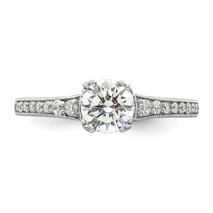 075ct CZ Solid Real 14k White Polish 34ct Round Engagement Dia Ring Goldia Rings