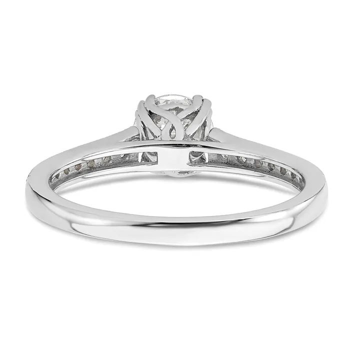 075ct CZ Solid Real 14k White Polish 34ct Round Engagement Dia Ring Goldia Rings