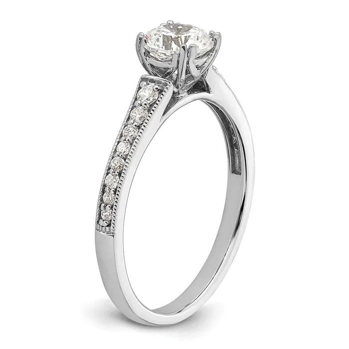 075ct CZ Solid Real 14k White Polish 34ct Round Engagement Dia Ring Goldia Rings