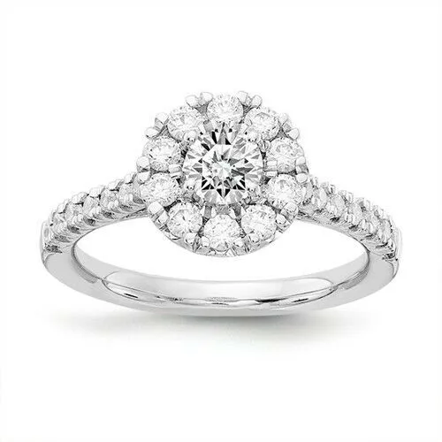 100CT Floral Halo Round Real Diamond Engagement Ring 14K White Gold Goldiacom Rings 100CT Floral Halo Round Real Diamond Engagement Ring 14K White Gold Goldiacom Rings