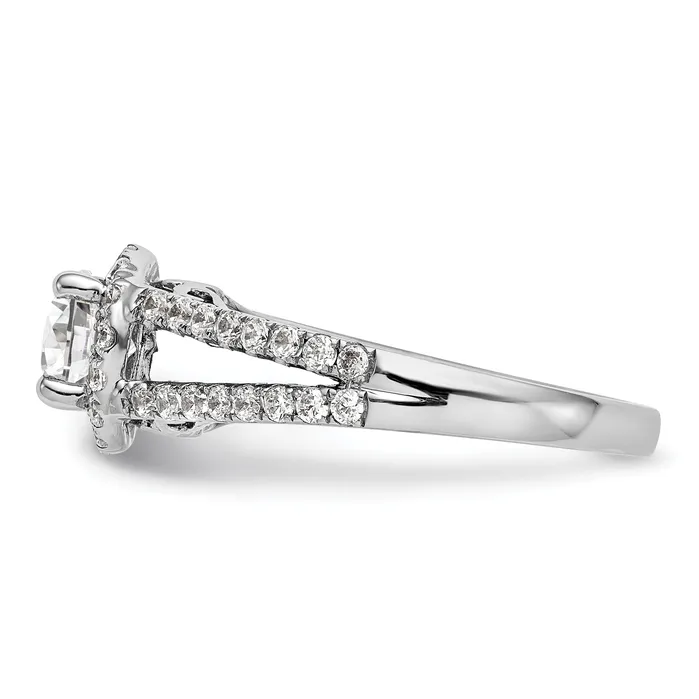 150ct CZ Solid Real 14K White Gold Round Halo Engagement Ring Goldia Rings