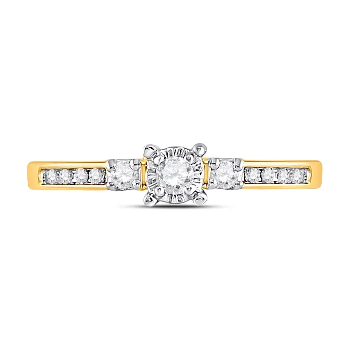 10k Yellow Gold Round Diamond 3stone Promise Ring 16 Cttw gndatlanta Rings 10k Yellow Gold Round Diamond 3stone Promise Ring 16 Cttw gndatlanta Rings