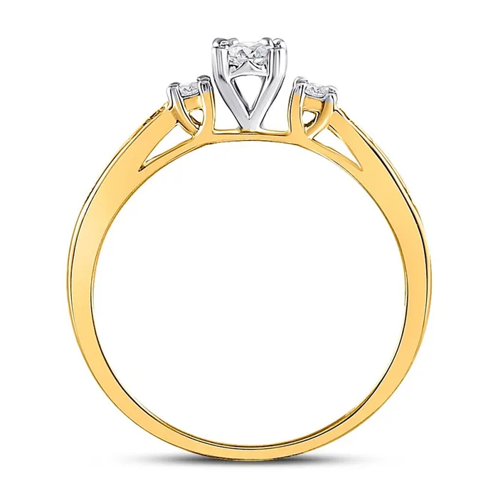10k Yellow Gold Round Diamond 3stone Promise Ring 16 Cttw gndatlanta Rings