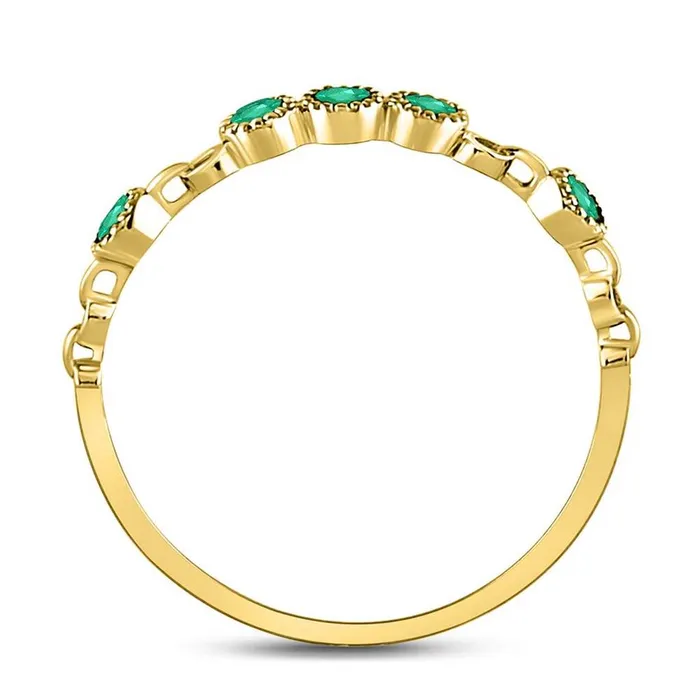 10kt Yellow Gold Round Emerald Dot Stackable Band Ring 120 Cttw gndatlanta Rings