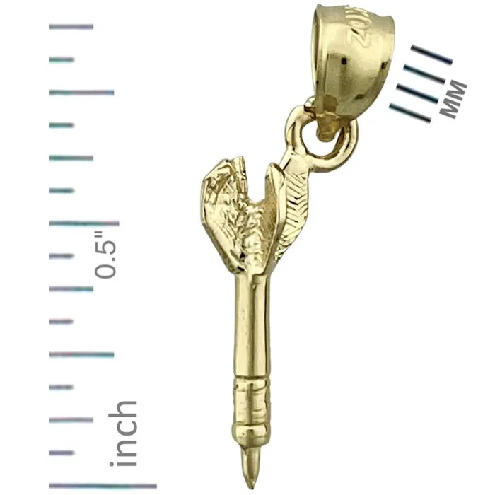14K Gold 3D Dart Charm Goldia Charm Necklaces