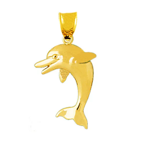14K Gold Joyful Dolphin Calf Pendant Goldia PreStyled Sets