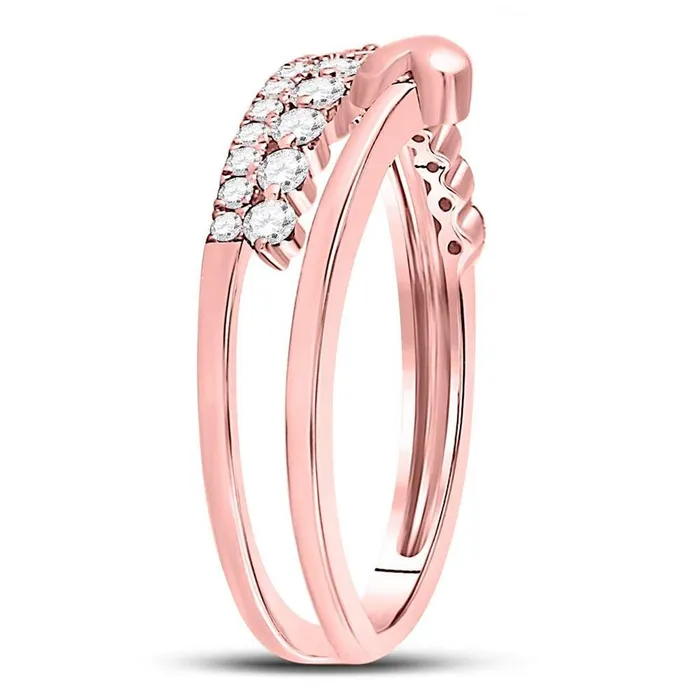 14k Rose Gold Round Diamond Fashion Heart Ring 38 Cttw gndatlanta Rings