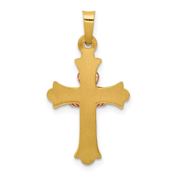 14k Twotone Gold Claddagh Cross Pendant Goldia Rings