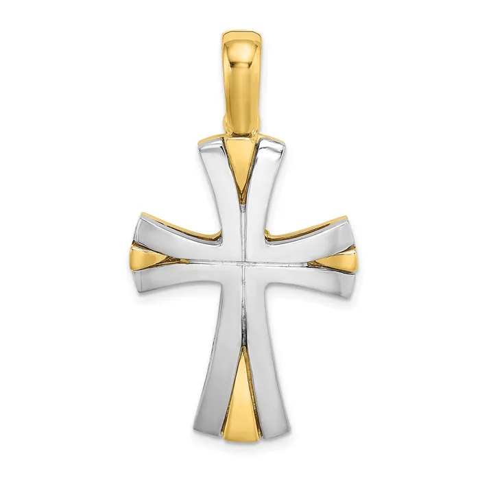 14k Twotone Gold W Rhodium Cross Charm Goldia Rings