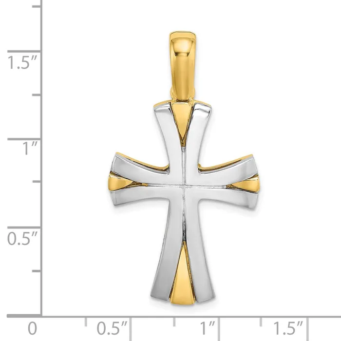 14k Twotone Gold W Rhodium Cross Charm Goldia Rings