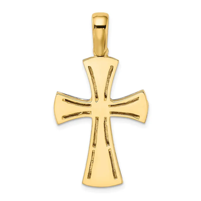 14k Twotone Gold W Rhodium Cross Charm Goldia Rings