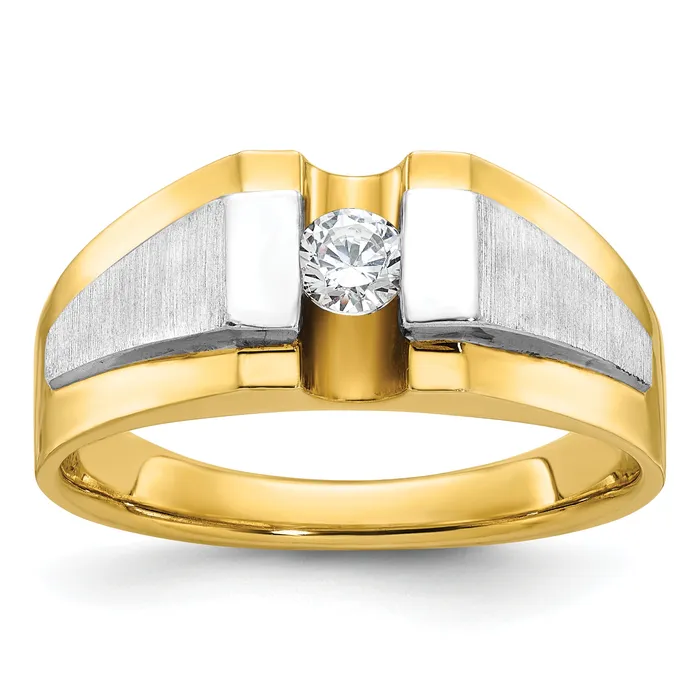 14k Twotone Two tone 14 Ct Lab Grown Diamond VSSI G Polished and Satin Mens Ring Goldia Rings 14k Twotone Two tone 14 Ct Lab Grown Diamond VSSI G Polished and Satin Mens Ring Goldia Rings
