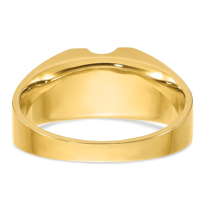 14k Twotone Two tone 14 Ct Lab Grown Diamond VSSI G Polished and Satin Mens Ring Goldia Rings