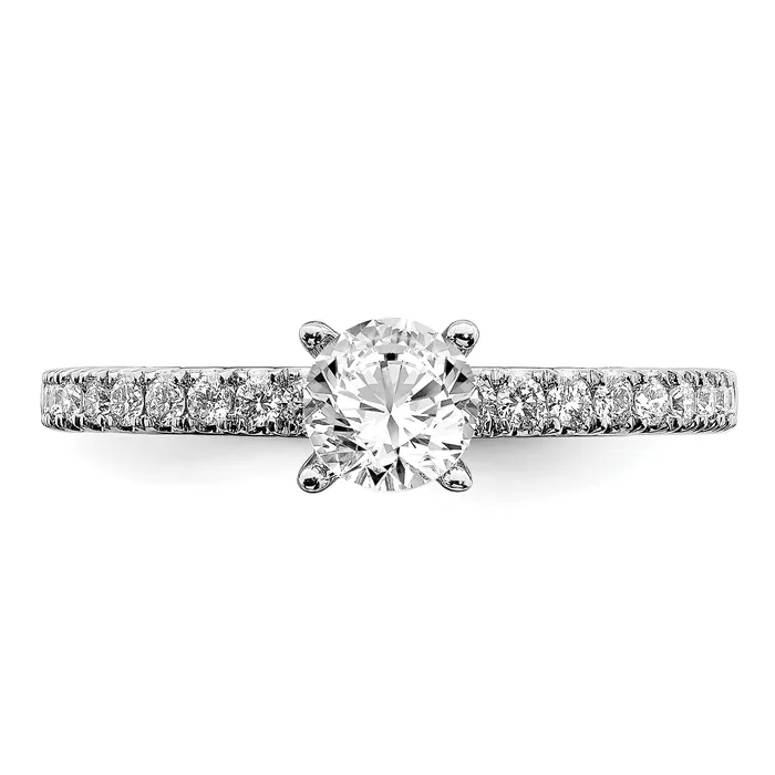 14k White Gold 12 Ct Lab Grown Diamond VSSI G Round Engagement Ring Goldia Rings