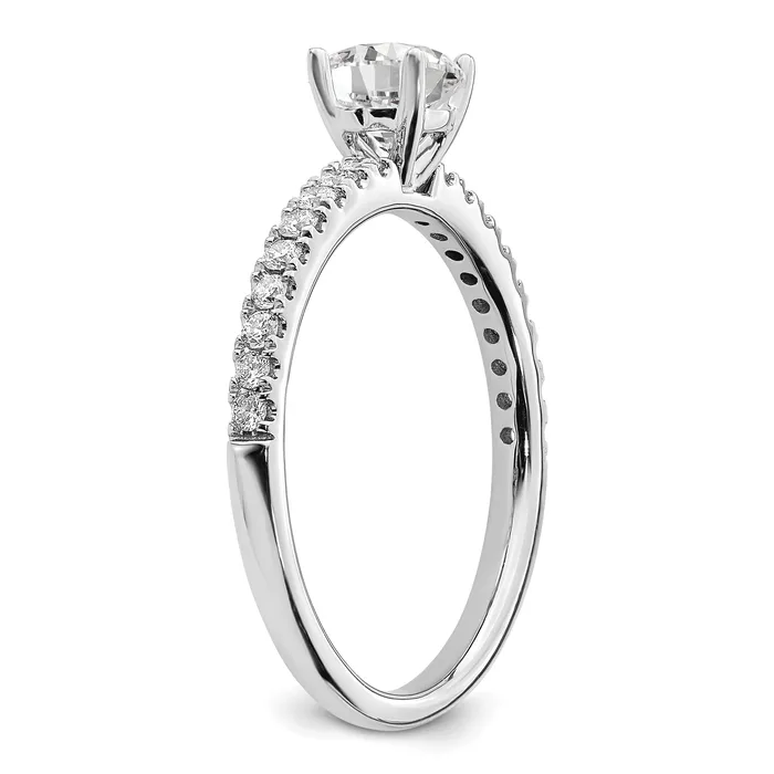 14k White Gold 12 Ct Lab Grown Diamond VSSI G Round Engagement Ring Goldia Rings
