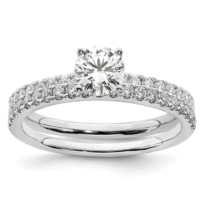 14k White Gold 12 Ct Lab Grown Diamond VSSI G Round Engagement Ring Goldia Rings