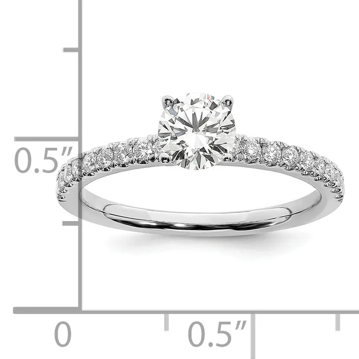 14k White Gold 12 Ct Lab Grown Diamond VSSI G Round Engagement Ring Goldia Rings