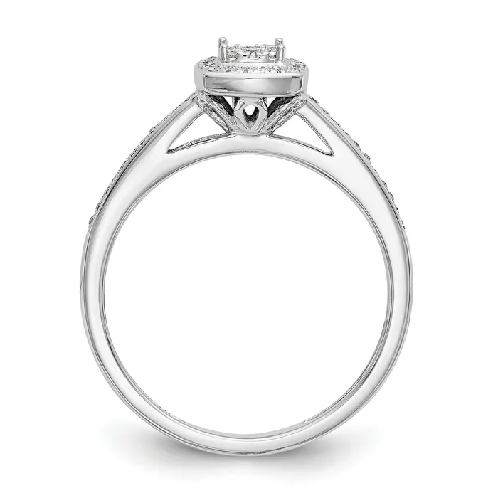 14k White Gold 15 Ct Lab Grown Diamond VSSI G Cluster Engagement Ring Goldia Rings