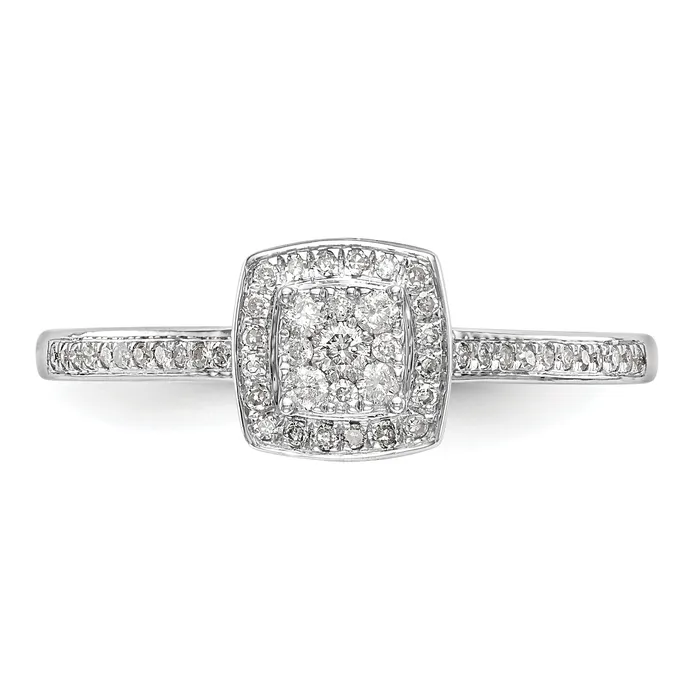 14k White Gold 15 Ct Lab Grown Diamond VSSI G Cluster Engagement Ring Goldia Rings