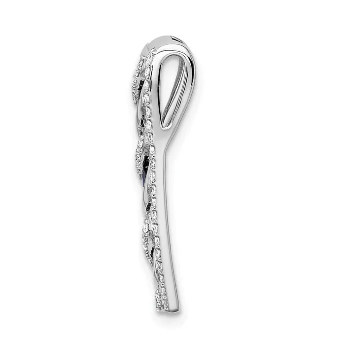 14k White Gold 15ct Real Diamond26 Sapphire Fancy Twist Chain Slide Goldia Rings