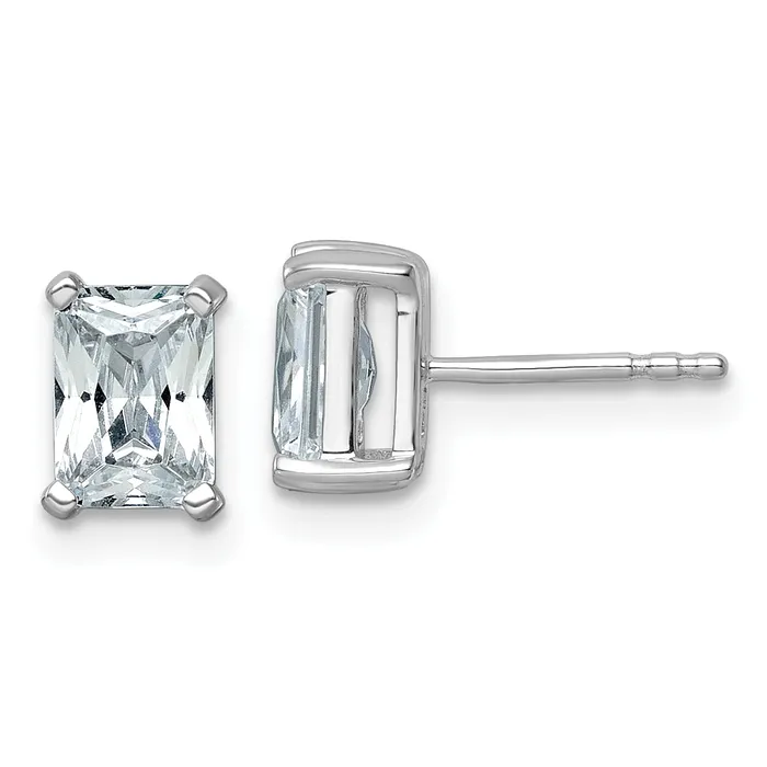 14k White Gold 2 ctw Certified Lab Grown Diamond VSSI G Radiant 4 Prong Heavy Wt Stud Earrings Goldia Earrings 14k White Gold 2 ctw Certified Lab Grown Diamond VSSI G Radiant 4 Prong Heavy Wt Stud Earrings Goldia Earrings