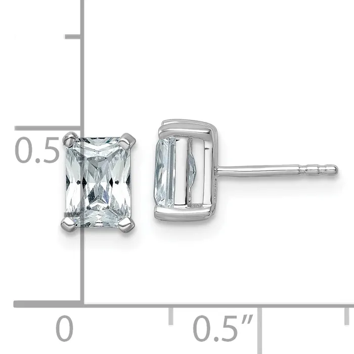 14k White Gold 2 ctw Certified Lab Grown Diamond VSSI G Radiant 4 Prong Heavy Wt Stud Earrings Goldia Earrings