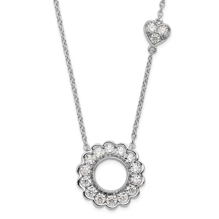 14k White Gold 34 Ct Lab Grown Diamond VSSI G 18 inch Fancy Heart and Circle Necklace Goldia Necklaces 14k White Gold 34 Ct Lab Grown Diamond VSSI G 18 inch Fancy Heart and Circle Necklace Goldia Necklaces