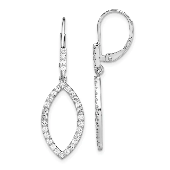 14k White Gold 34 Ct Lab Grown Diamond VSSI G Fashion Dangle Leverback Earrings Goldia Earrings 14k White Gold 34 Ct Lab Grown Diamond VSSI G Fashion Dangle Leverback Earrings Goldia Earrings