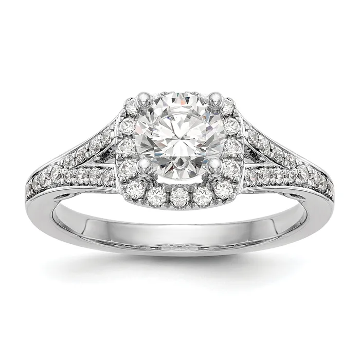 14k White Gold 38 Ct Lab Grown Diamond VSSI G 1 Ct Center Round Halo Engagement Ring Goldia Rings 14k White Gold 38 Ct Lab Grown Diamond VSSI G 1 Ct Center Round Halo Engagement Ring Goldia Rings