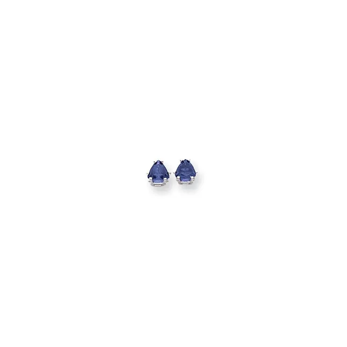 14k White Gold 5mm Tanzanite earring Goldia Earrings