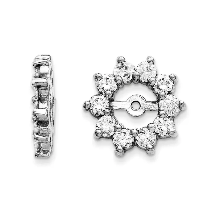 14k White Gold A Fancy Diamond Earring Jacket goldiaca Earrings