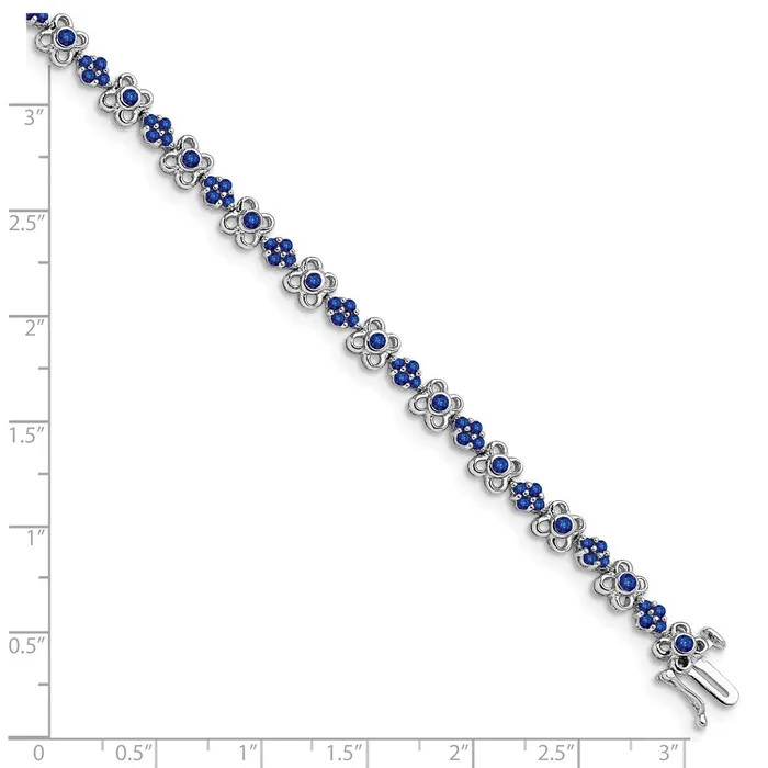 14k White Gold Created Sapphire Bracelet goldiaca Bracelets